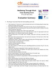 WBTW Team Building Event Evaluation Summary - CTR training ...