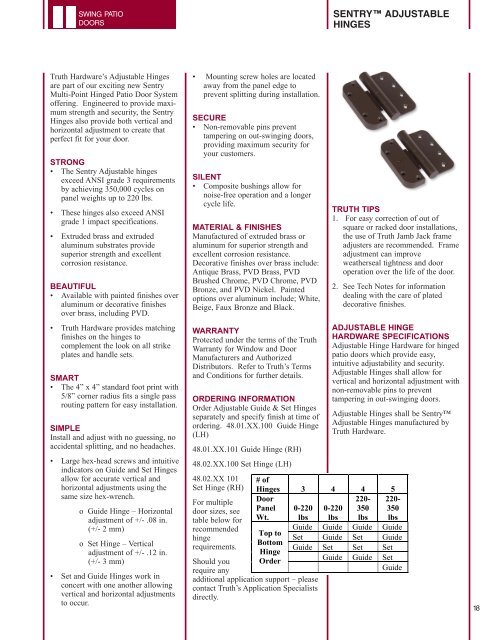 sliding patio door - Truth Hardware