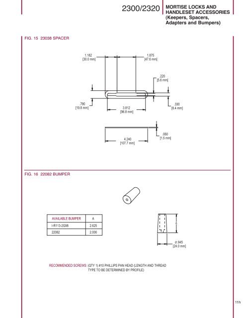 2300 2320 Mortise Locks A