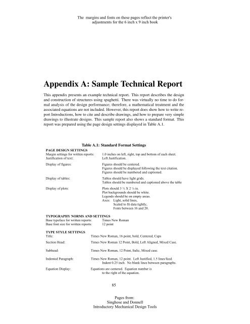 Appendix A Sample Technical Report Singhose