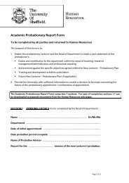 Academic Probationary Report Form (pdf) - University of Sheffield