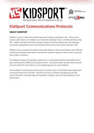 KidSport Communications Protocols - ClubsOnline