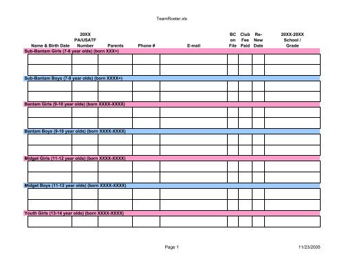 Club Roster