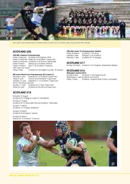 Annual report 2012 - Scottish Rugby Union