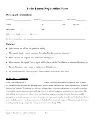 Swim Lesson Registration Form - Student Union, Inc. - San Jose ...