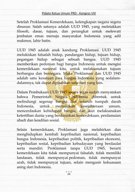 Pidato Ketua Umum Partai Rakyat Demokratik Pada Pembukaan Kongres Ke-8