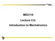 ME2110 Lecture 2.b: Introduction to Mechatronics - Singhose