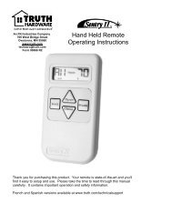 Sentry II Remote Operating Instructions - Truth Hardware