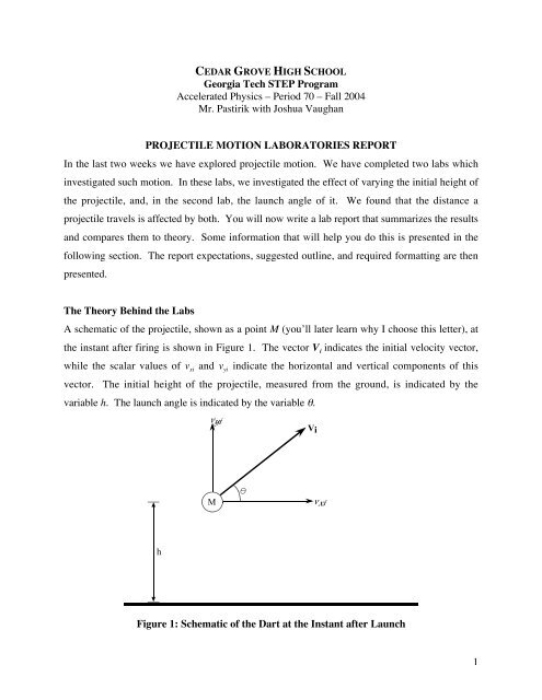 Projectile Motion Lab Handout - Singhose