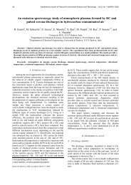 An emission spectroscopy study of atmospheric plasmas formed by ...