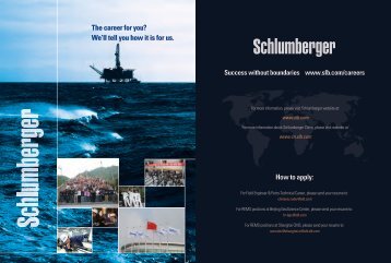 The career for you? We'll tell you how it is for us ... - Schlumberger