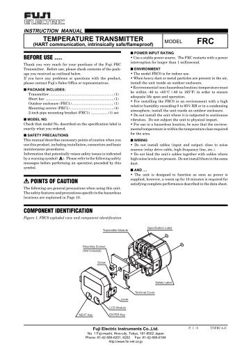 Fuji FRC Instruction Manual - Coulton Instrumentation