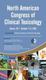 North American Congress of Clinical Toxicology - The American ...
