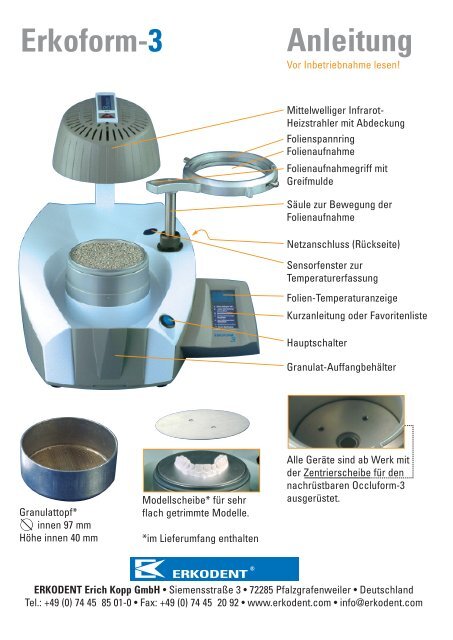 Anleitung Erkoform-3 - Erkodent