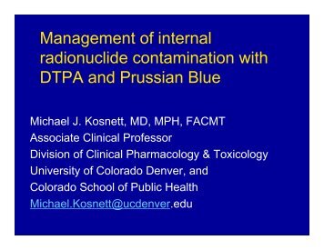 Management of internal radionuclide contamination with DTPA and ...