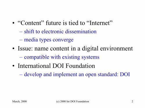 A Standard Digital Identifier: - DOIs