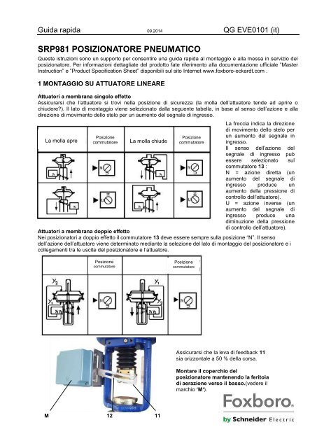 srp981 posizionatore pneumatico - FOXBORO ECKARDT