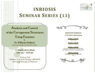 INBIOSIS Seminar Series - Universiti Kebangsaan Malaysia