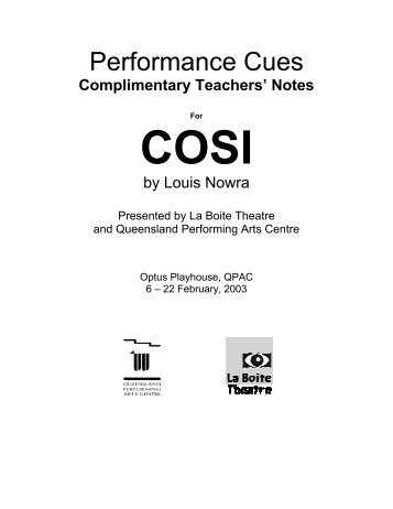 Louis Nowra on Cosi - AustralianPlays.org