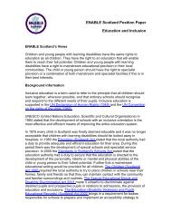 ENABLE Scotland Position Paper Education and Inclusion