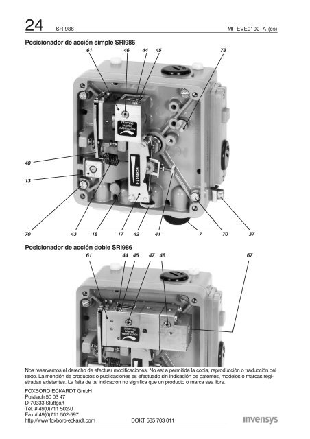 SRI986 Posicionador electroneumÃ¡tico - FOXBORO ECKARDT