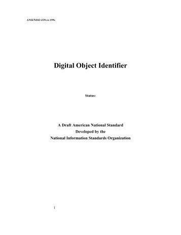 Digital Object Identifier - DOIs