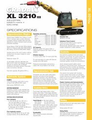 XL 3210 III Spec Sheet - Gradall Industries, Inc.