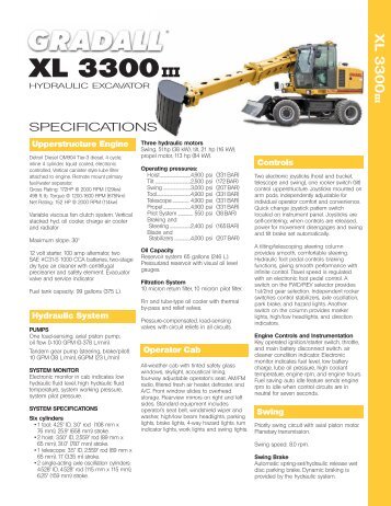 Gradall XL3300 III Specifications