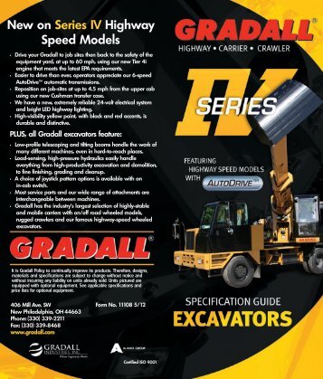 Gradall Excavator Specification Guide - Gradall Industries, Inc.