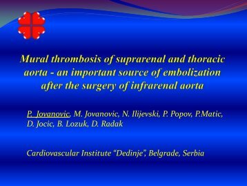 Mural Thrombosis of Suprarenal and Thoracic Aorta - Iua2012.org