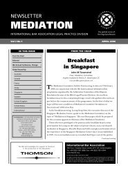 Mediation Newsletter (International Bar Association Legal Practice ...