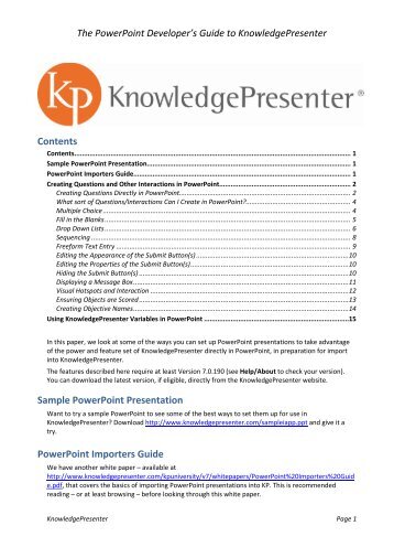 PowerPoint Developers Guide - KnowledgePresenter