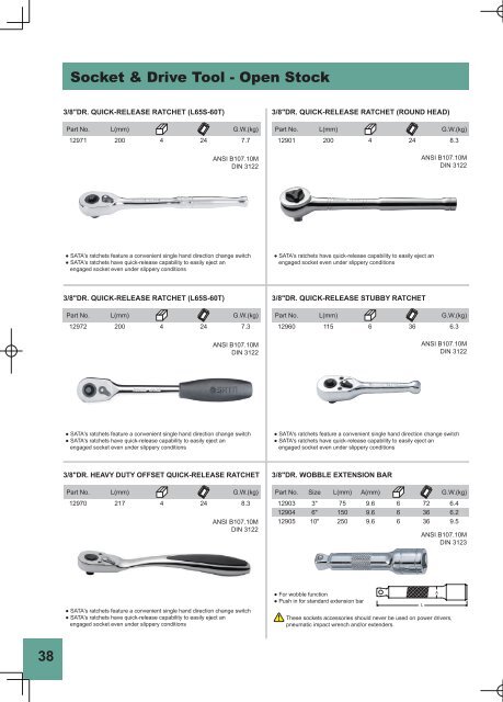 Catalog scule de mână și accesorii SATA Tools