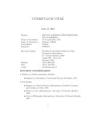 curriculum vitae - Facultad de MatemÃ¡ticas. Pontificia Universidad ...