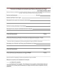Formulario de Disputa de InscripciÃ³n para Padres y Estudiantes sin ...
