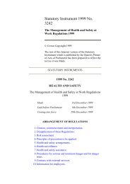 The Management of Health and Safety at Work Regulations 1999