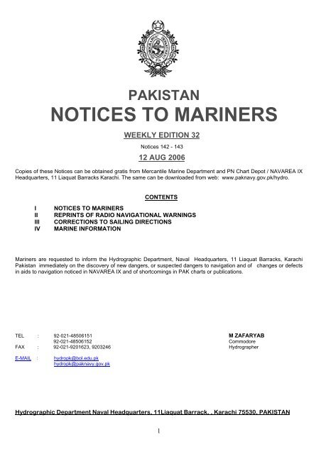 NOTICES TO MARINERS