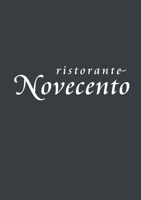 Novecento | Menukaart