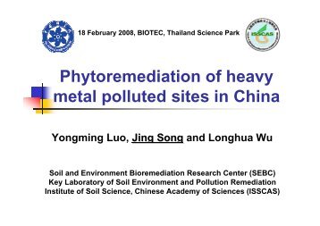 Phytoremediation of heavy metal polluted sites in China by Dr. Jing ...