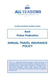 ANNUAL TRAVEL INSURANCE POLICY - Kent Police Federation