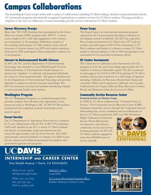 ANNUAL REPORT - UC Davis / Internship and Career Center