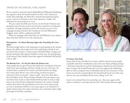 2010 - 2011 ANNUAL REPORT - Rowland Hall