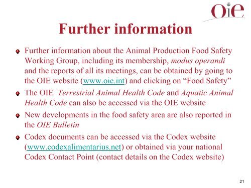 Animal Production Food Safety Working Group - OIE Asia-Pacific