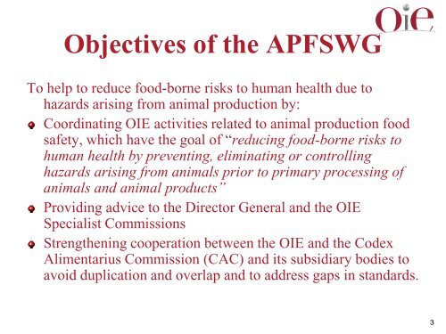 Animal Production Food Safety Working Group - OIE Asia-Pacific