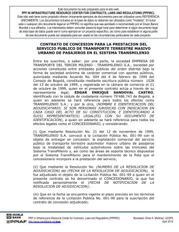 contrato de concesion para la prestacion del servicio publico de ...