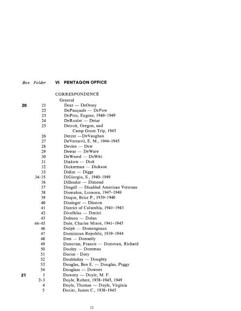 CONTAINER LIST - The George C. Marshall Foundation