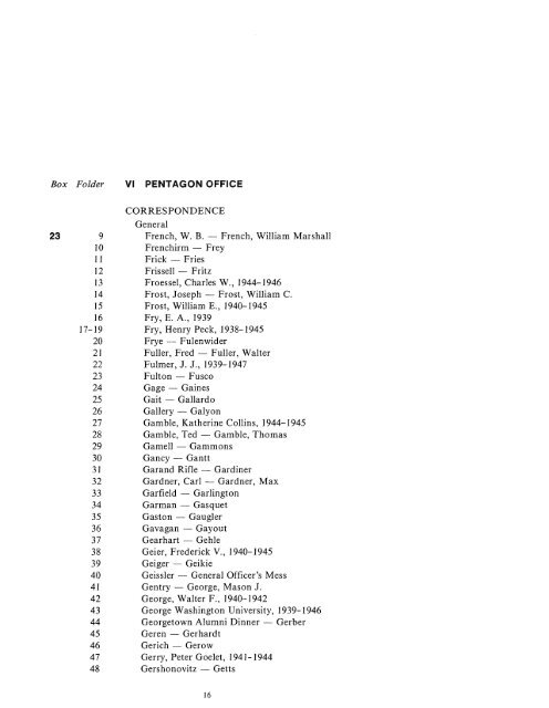 CONTAINER LIST - The George C. Marshall Foundation