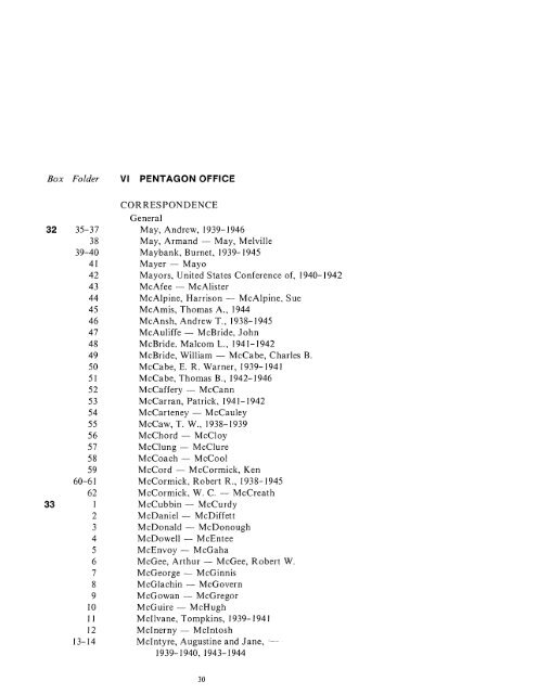 CONTAINER LIST - The George C. Marshall Foundation