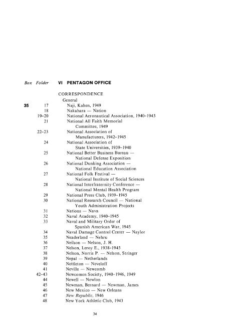 CONTAINER LIST - The George C. Marshall Foundation