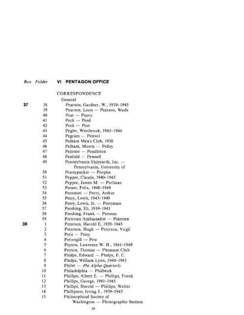 CONTAINER LIST - The George C. Marshall Foundation